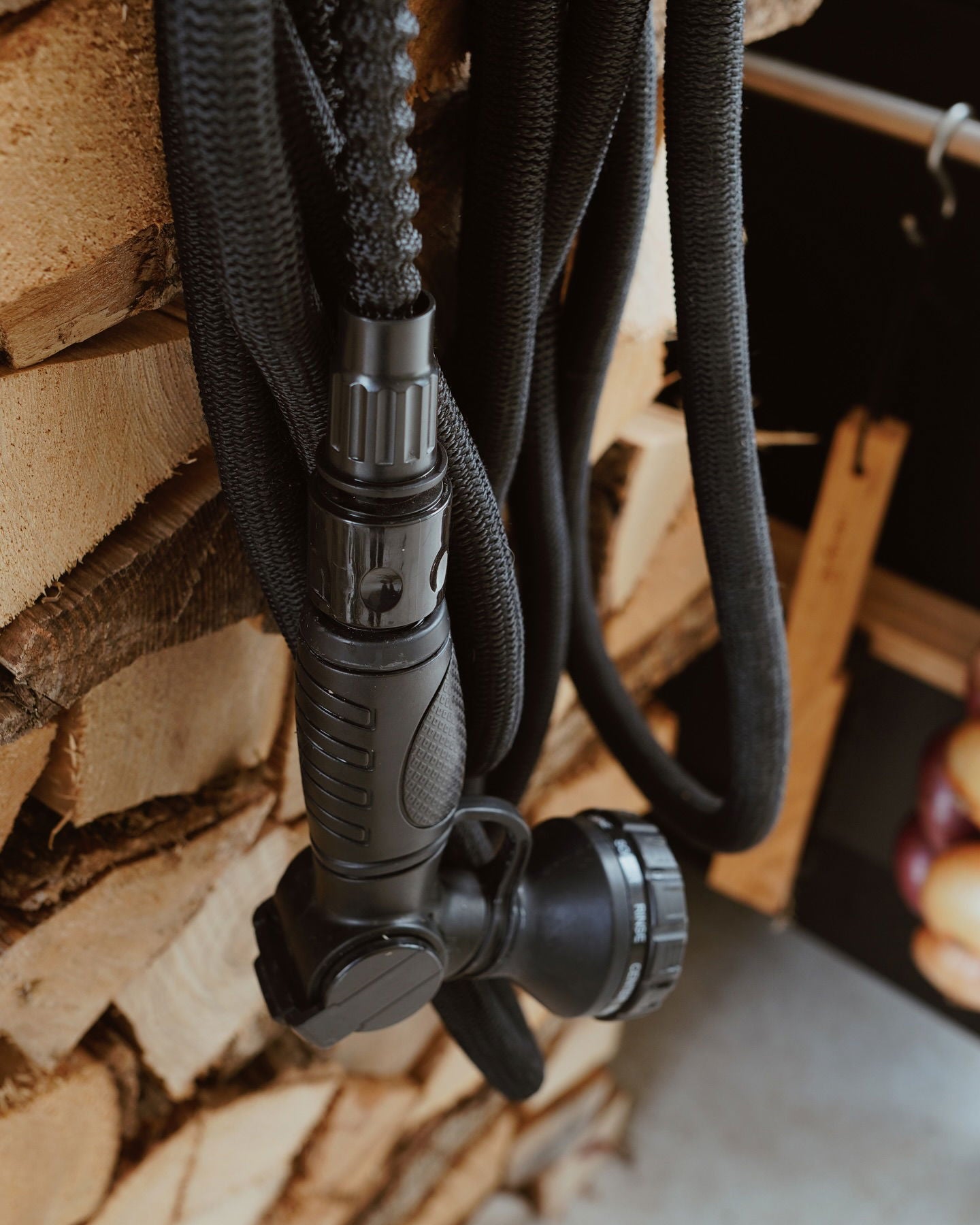 Manguera De Riego Deluxe - Set, Negro, 15 M, Tejido, Interior De Látex, Pistola De Metal_5