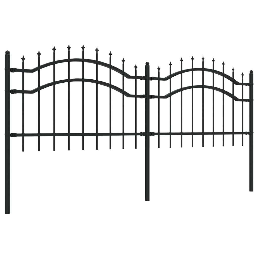Valla De Jardín Con Punta De Lanza Acero Recubierto Negro 115cm / Vetonek_1