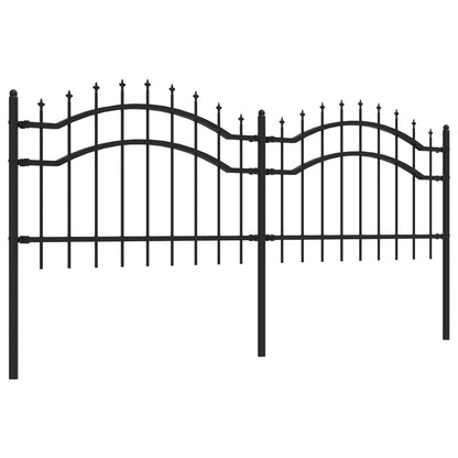 Valla De Jardín Con Punta De Lanza Acero Recubierto Negro 115cm / Vetonek_1