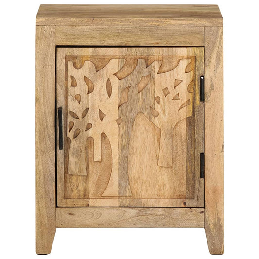 Mesita De Noche De Madera Maciza De Mango 40x30x50 Cm_0