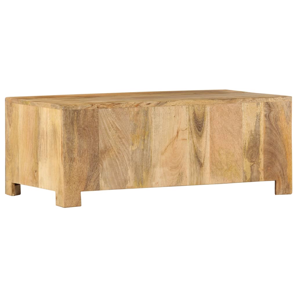 Mesa De Centro Con 4 Cajones Madera Maciza De Mango 90x50x35 Cm_1
