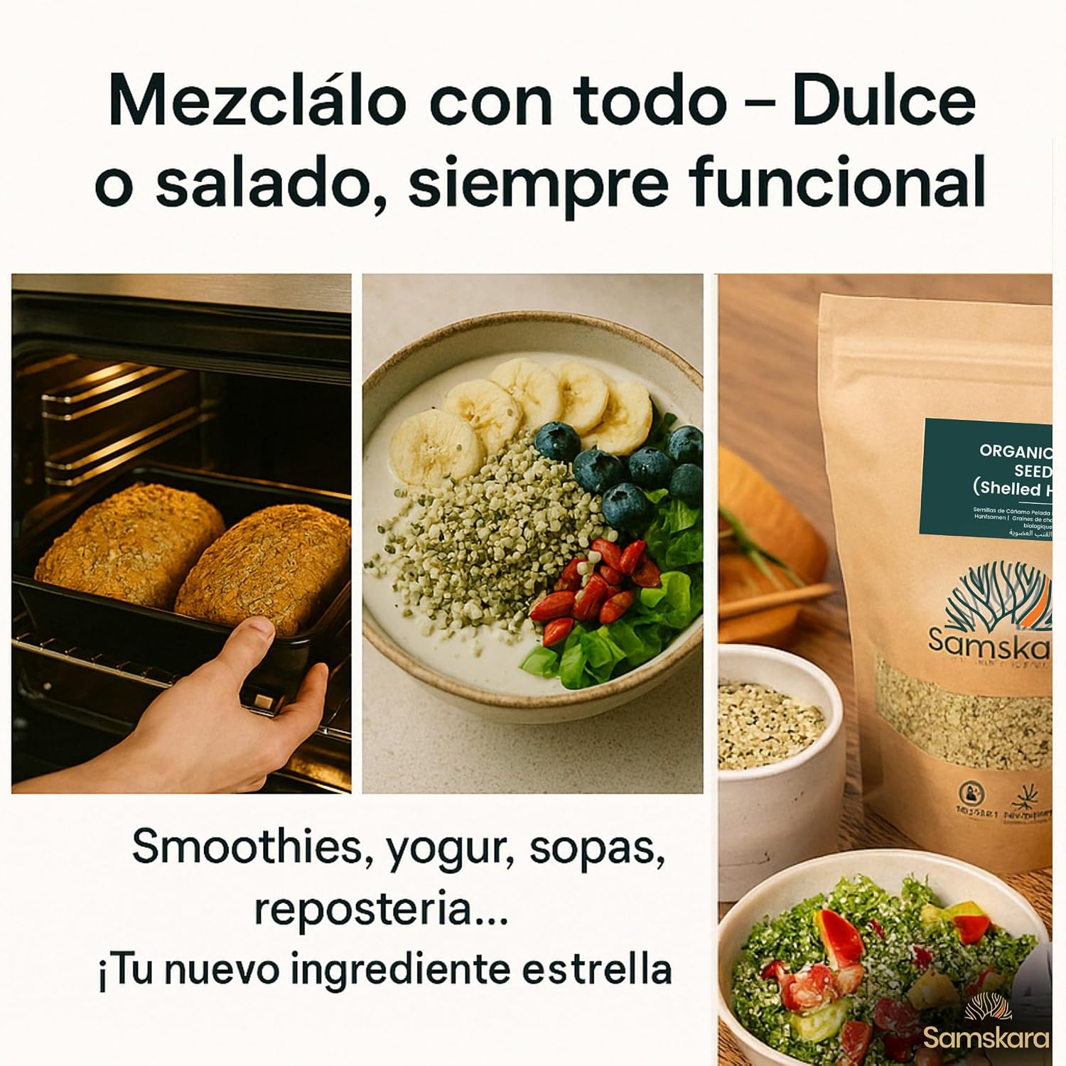 Semillas De Cáñamo Peladas Bio - 1kg | Superalimento Ecológico Vegano Para Batidos, Smoothies Y Zumos_5