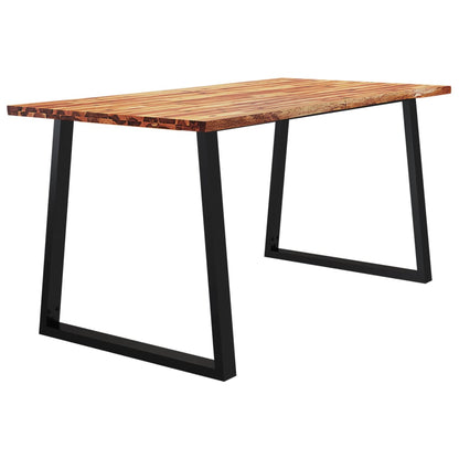 Mesa De Comedor Con Borde Vivo Madera Maciza Acacia 160x80x75cm_1