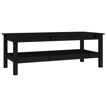Mesa De Centro De Madera Maciza De Pino Negro 110x50x40 Cm_0
