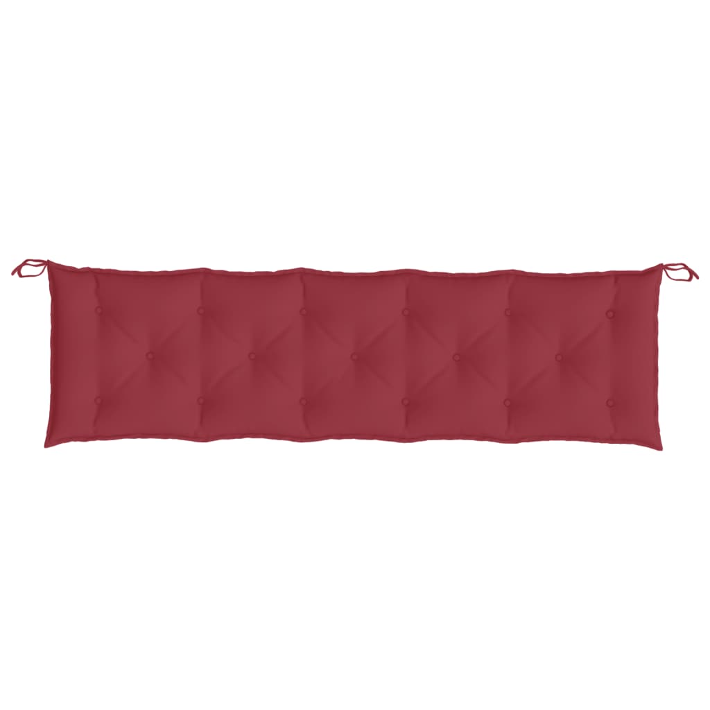 Vidaxl Cojín De Banco De Jardín Tela Oxford Rojo Tinto 180x(50+50)x7cm_5