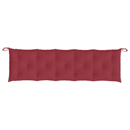 Vidaxl Cojín De Banco De Jardín Tela Oxford Rojo Tinto 180x(50+50)x7cm_5