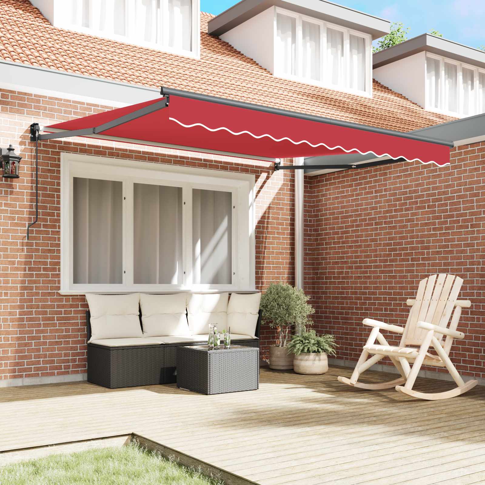 Toldo Retráctil Rojo 300 X 250 X 165 Cm_2