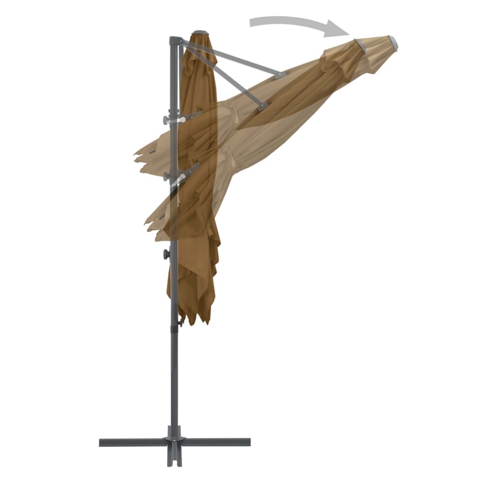 Vidaxl Sombrilla Jardín Voladiza Palo De Acero Taupe 250x250 Cm_4