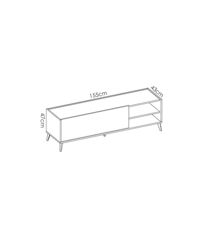 Mueble De Televisión Cazalilla En Acabado Nordic 47 Cm(alto)155 Cm(ancho)43 Cm(largo)_3