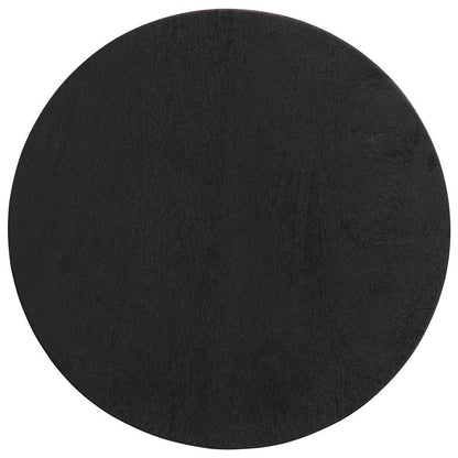 Mesa Auxiliar Madera Maciza De Mango Negra Ø30x60 Cm_2