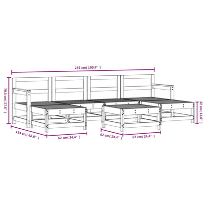 Vidaxl Juego De Muebles De Jardín 7 Piezas Madera Maciza De Pino Negro_2