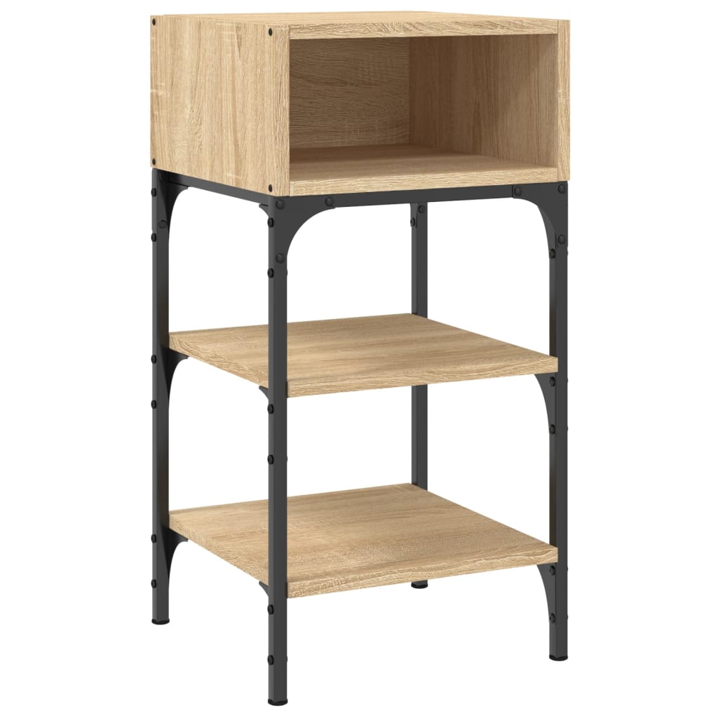 Mesita Noche 2 Uds Madera Ingeniería Roble Sonoma 35x34,5x70 Cm_2