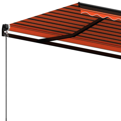 Toldo Retráctil Manual Naranja Y Marrón 400x300 Cm_4