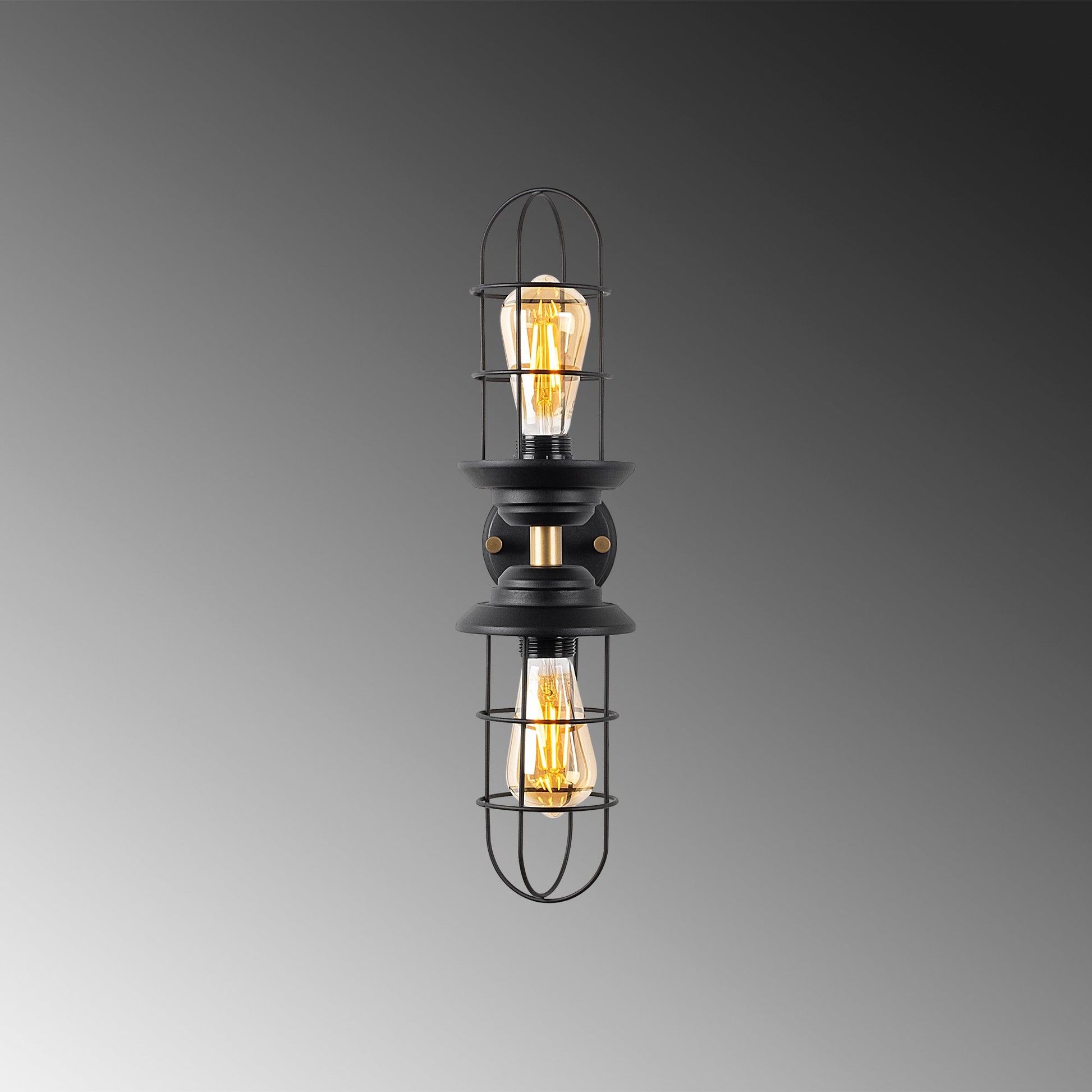 Aplique De Pared, Metal , Negro, 12x20x51, Casquillo 2 X E27 Max 40 W_3