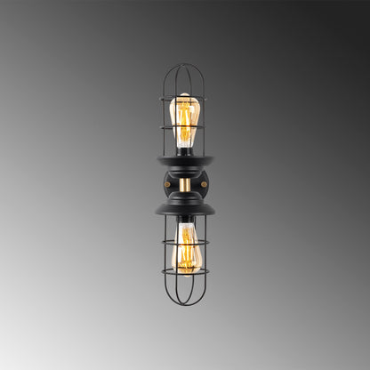 Aplique De Pared, Metal , Negro, 12x20x51, Casquillo 2 X E27 Max 40 W_3