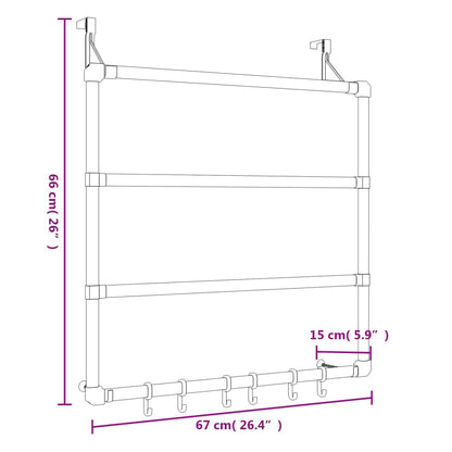 Vidaxl Toallero De Aluminio 67x15x66 Cm_5