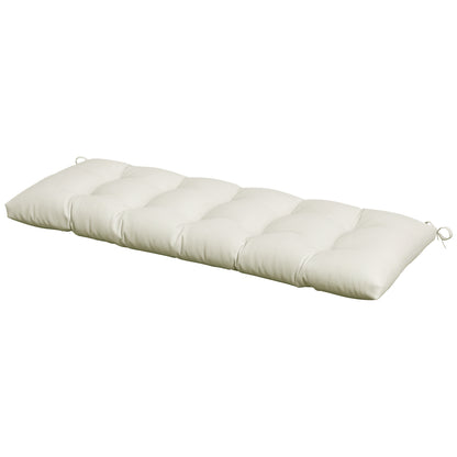 Outsunny Cojín Para Banco 128x48x8 Cm Con 2 Cordones Impermeable Crema_0