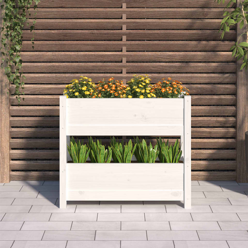 Jardinera De Madera Maciza De Pino Blanco 77x25x66 Cm_2