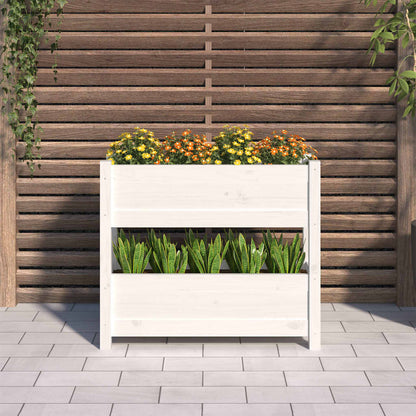 Jardinera De Madera Maciza De Pino Blanco 77x25x66 Cm_2
