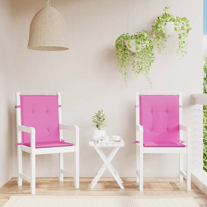 Vidaxl Cojines Para Silla Con Respaldo Bajo 2 Uds Tela Rosa_1