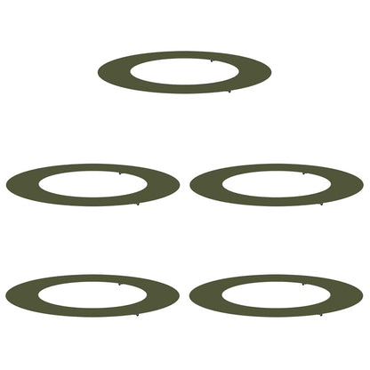 Adecuado Para Anillos De Árbol Plano 5 Uds. Verde Oliva Acero_0