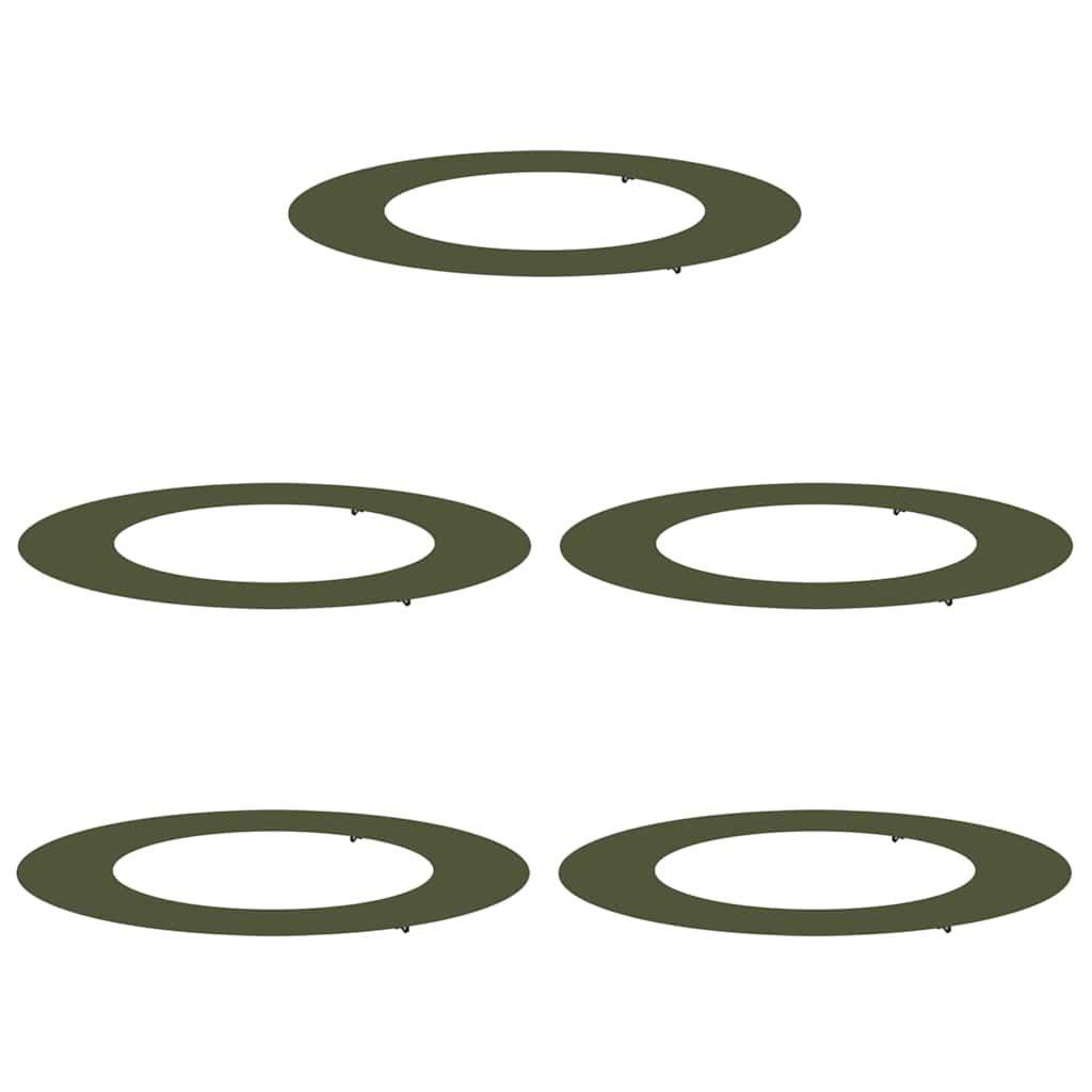 Adecuado Para Anillos De Árbol Plano 5 Pcs Verde Oliva_0