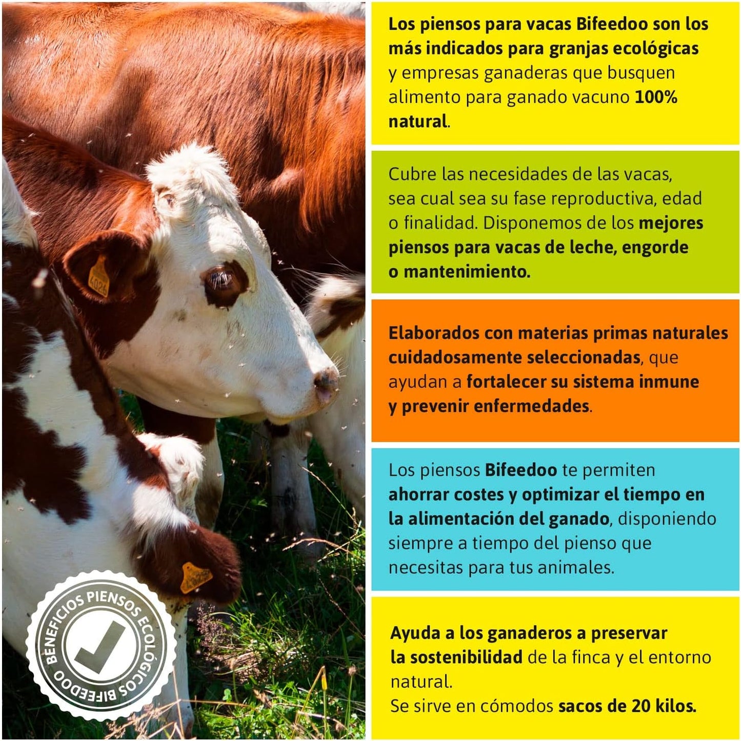 Pienso Ecológico para Vacas Lecheras 20kg alimentación Natural y Nutritiva_2