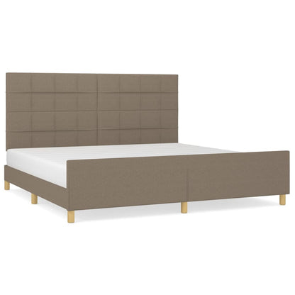 Estructura De Cama Con Cabecero De Tela Gris Taupe 200x200 Cm / Vetonek_3