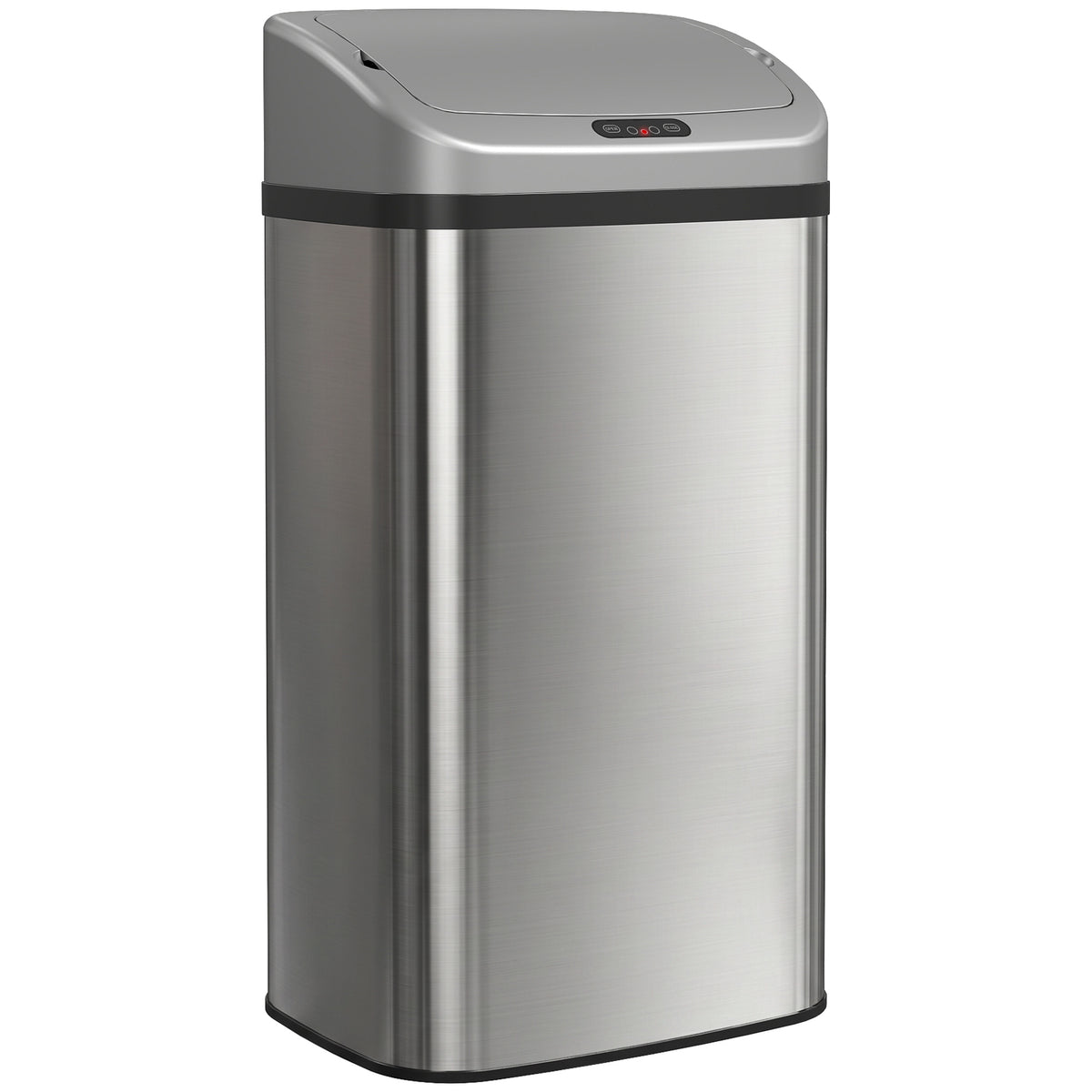 Balde De Lixo Homcom Abs E Aço Inoxidável Prata 33x25x69 Cm 851-047v00sr_0