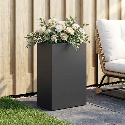 Macetero De Jardín Negro 50 X 40 X 75 Cm Acero Laminado En Frío_1
