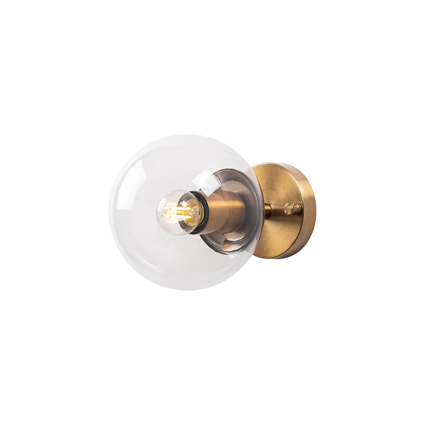 Aplique De Pared Bomba Transparente, Metal , Vintage, 15x15x24, Casquillo E14 Max 15 W_2