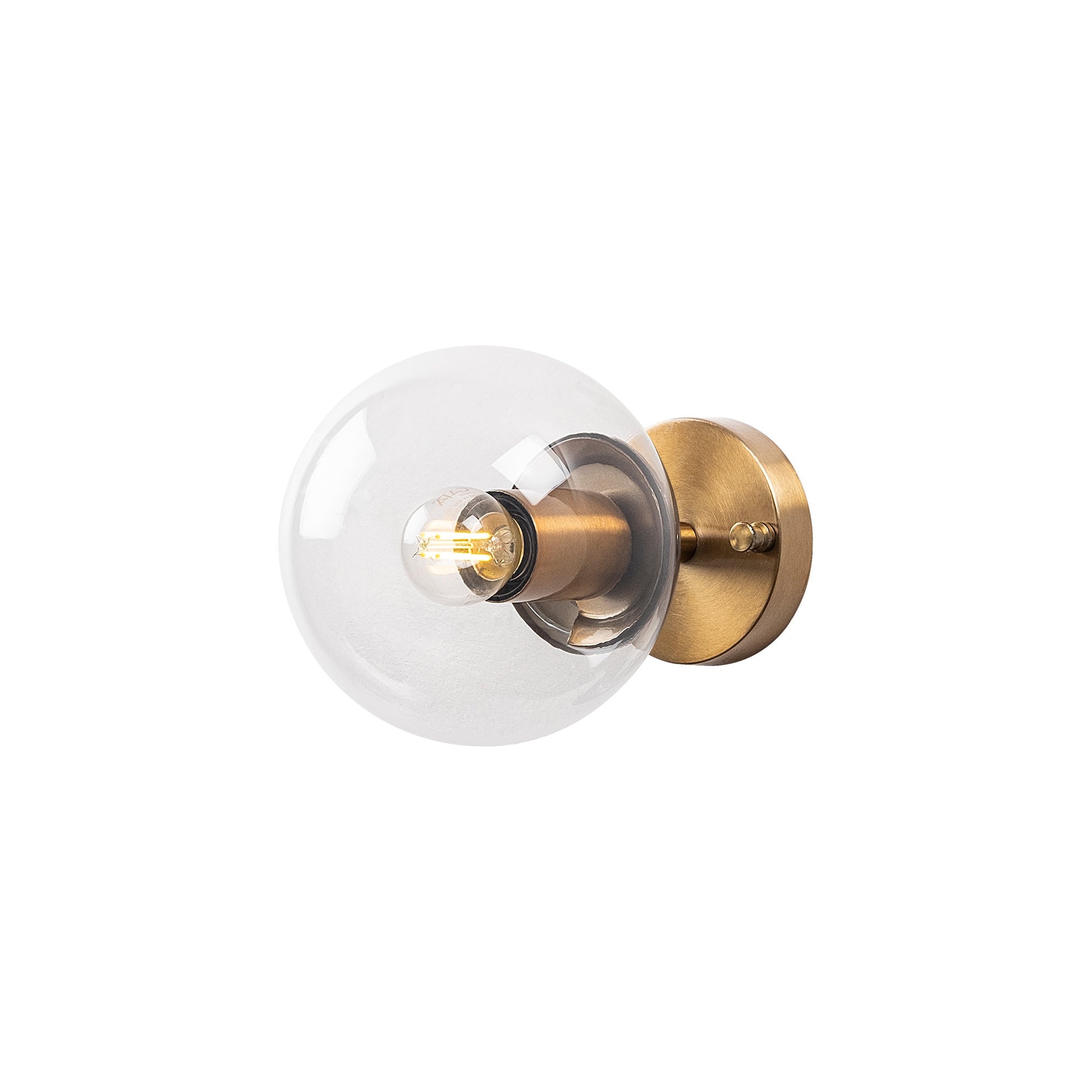 Aplique De Pared Bomba Transparente, Metal , Vintage, 15x15x24, Casquillo E14 Max 15 W_2