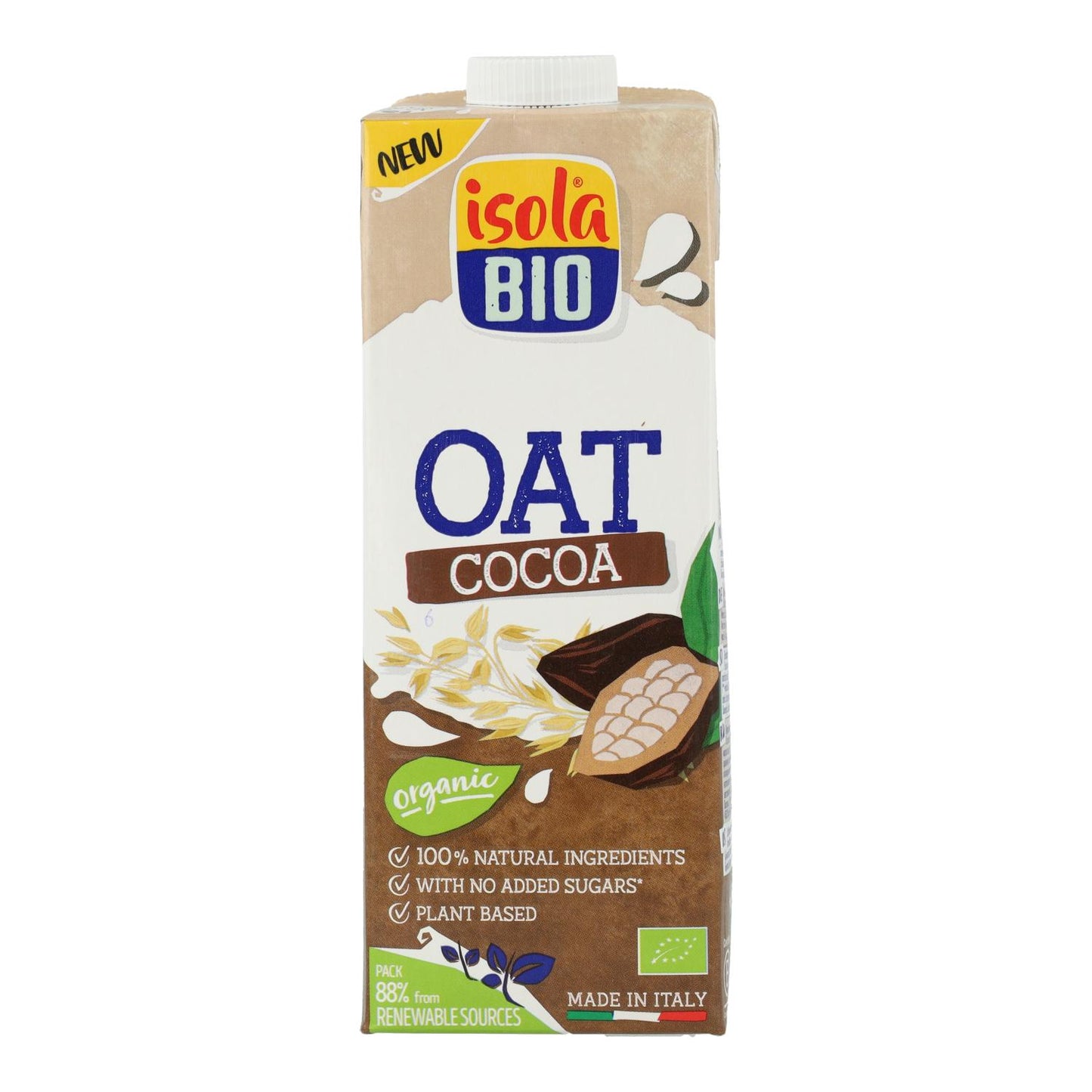 Bebida BIO Avena y Cacao sin azúcares añadidos Isola Bio 1 L