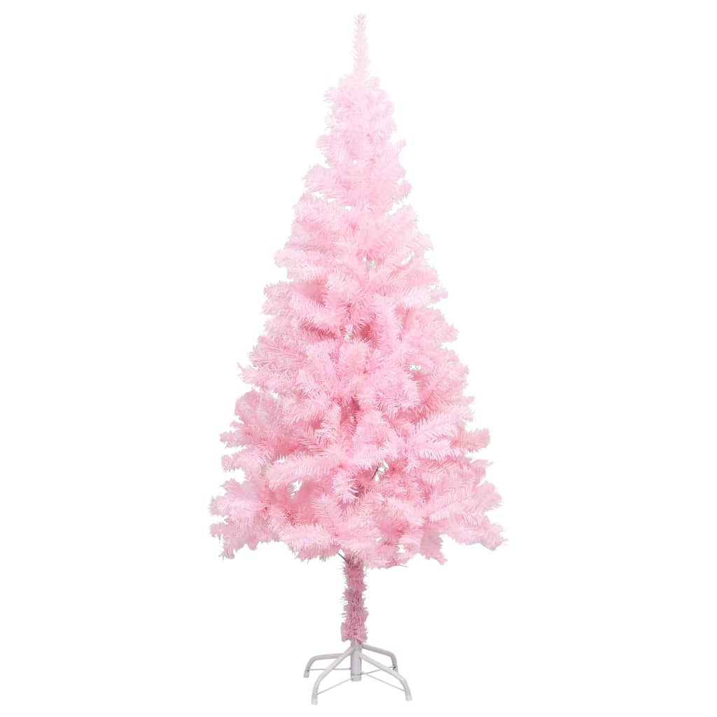 Vidaxl Árbol De Navidad Preiluminado Con Luces Y Soporte Rosa 150 Cm_1