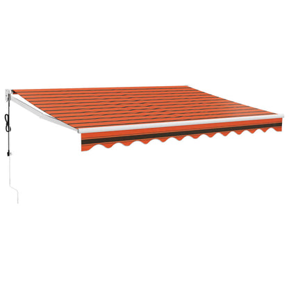 Toldo Retráctil Automático Naranja Y Marrón 3,5x2,5 M_0