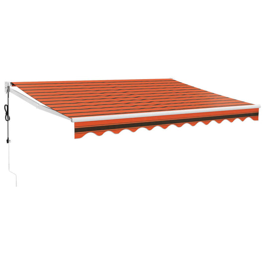 Toldo Retráctil Automático Naranja Y Marrón 3,5x2,5 M_0