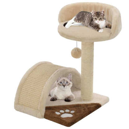 Vidaxl Rascador Para Gatos Con Poste De Sisal 40 Cm Beige Y Marrón_1