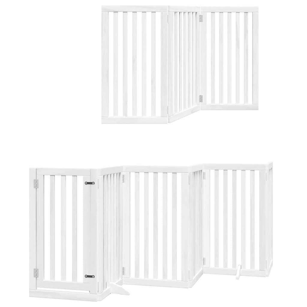Vidaxl Puerta De Perros Plegable 15 Paneles Madera Álamo Blanca 750 Cm_2