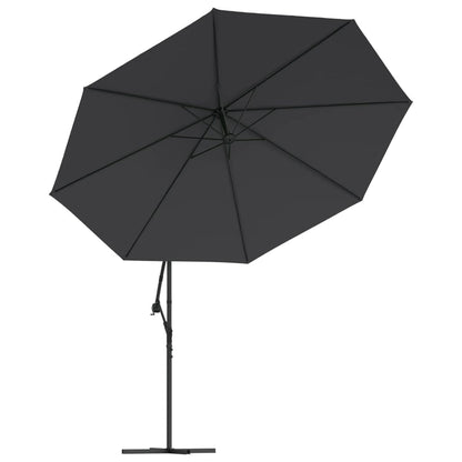 Sombrilla De Jardín Voladiza Con Luces Led Negro 350 Cm_3