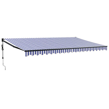 Toldo Retráctil Automático Azul Y Blanco 5x3 M_0