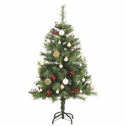 Vidaxl Árbol Navidad Artificial Con Bisagras 150 Led Y Bolas 120 Cm_3