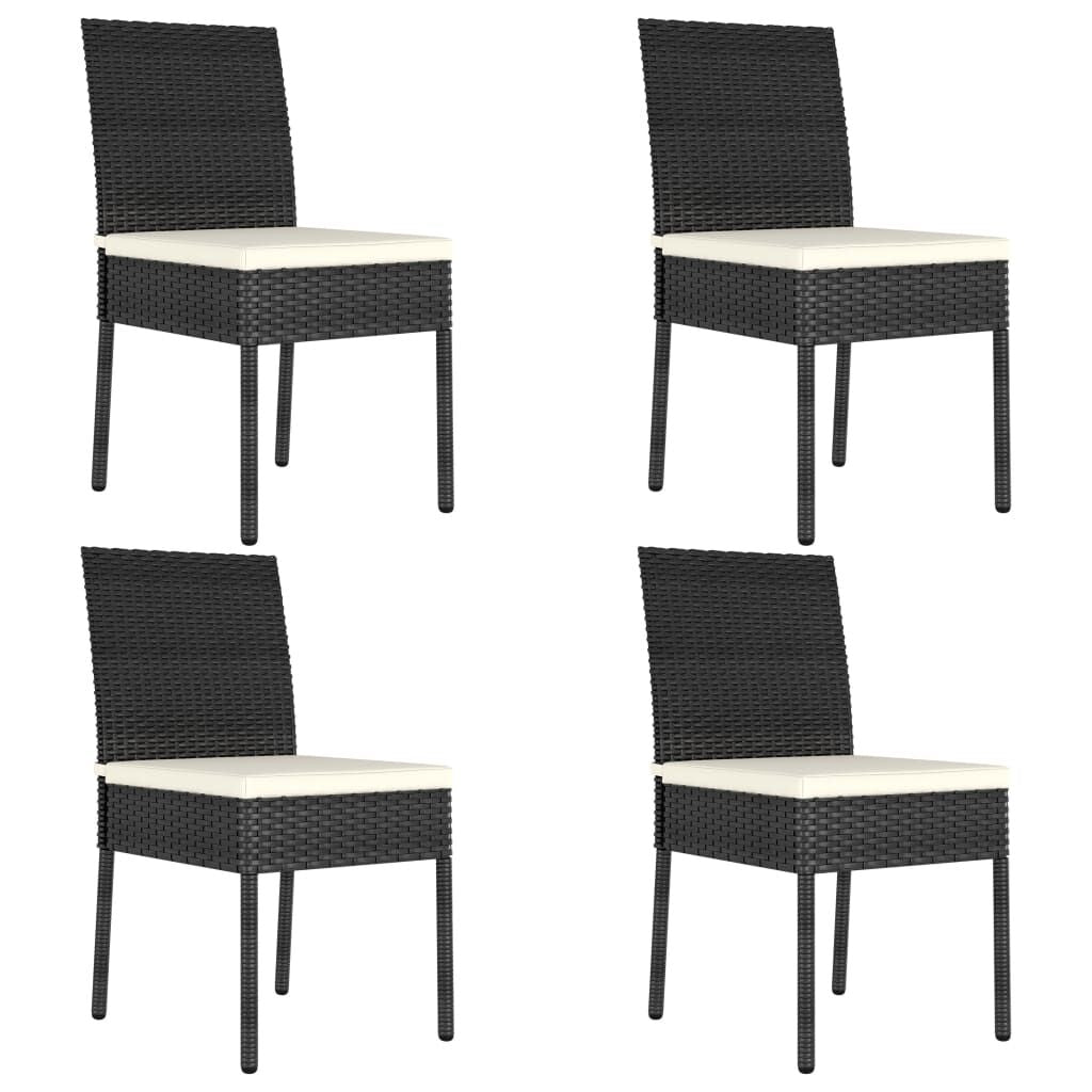 Vidaxl Sillas De Comedor De Jardín 4 Unidades Ratán Sintético Negro_0