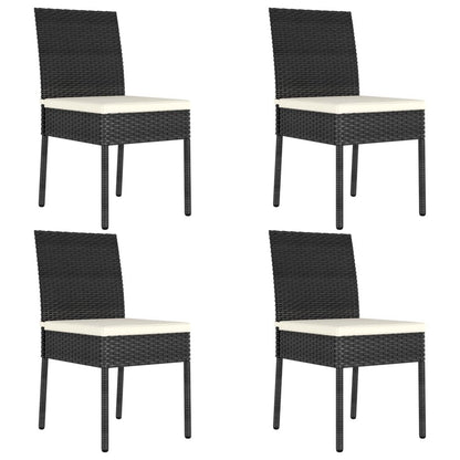 Vidaxl Sillas De Comedor De Jardín 4 Unidades Ratán Sintético Negro_0