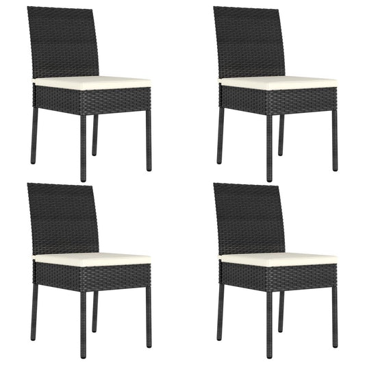 Vidaxl Sillas De Comedor De Jardín 4 Unidades Ratán Sintético Negro_0