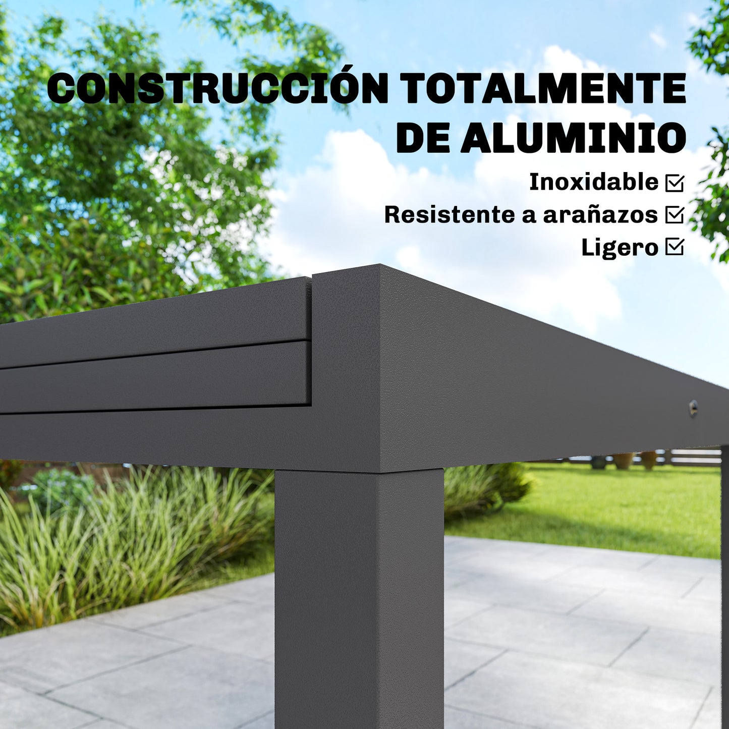 Outsunny Mesa De Jardín Extensible 135/270x90 Cm_4