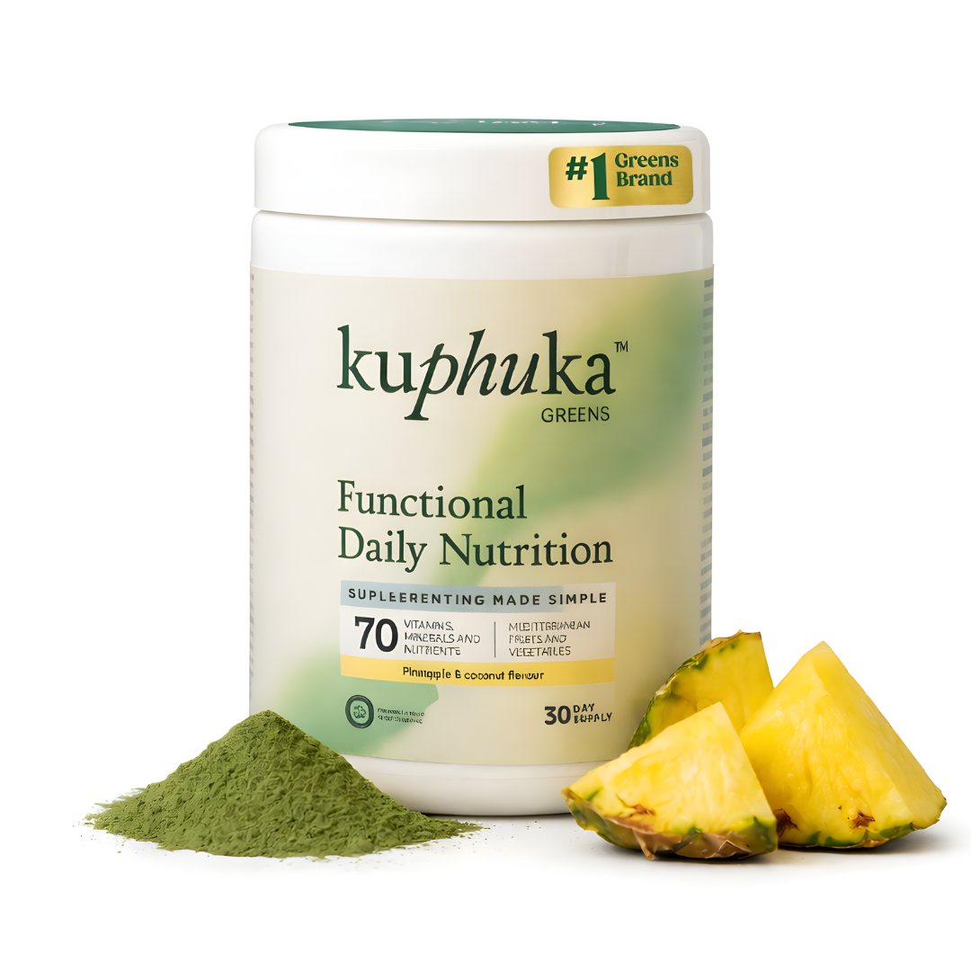 Greens en Polvo con Más de 70 Ingredientes, 30 Dosis, Sabor Piña/Coco, 411 g Kuphuka_0
