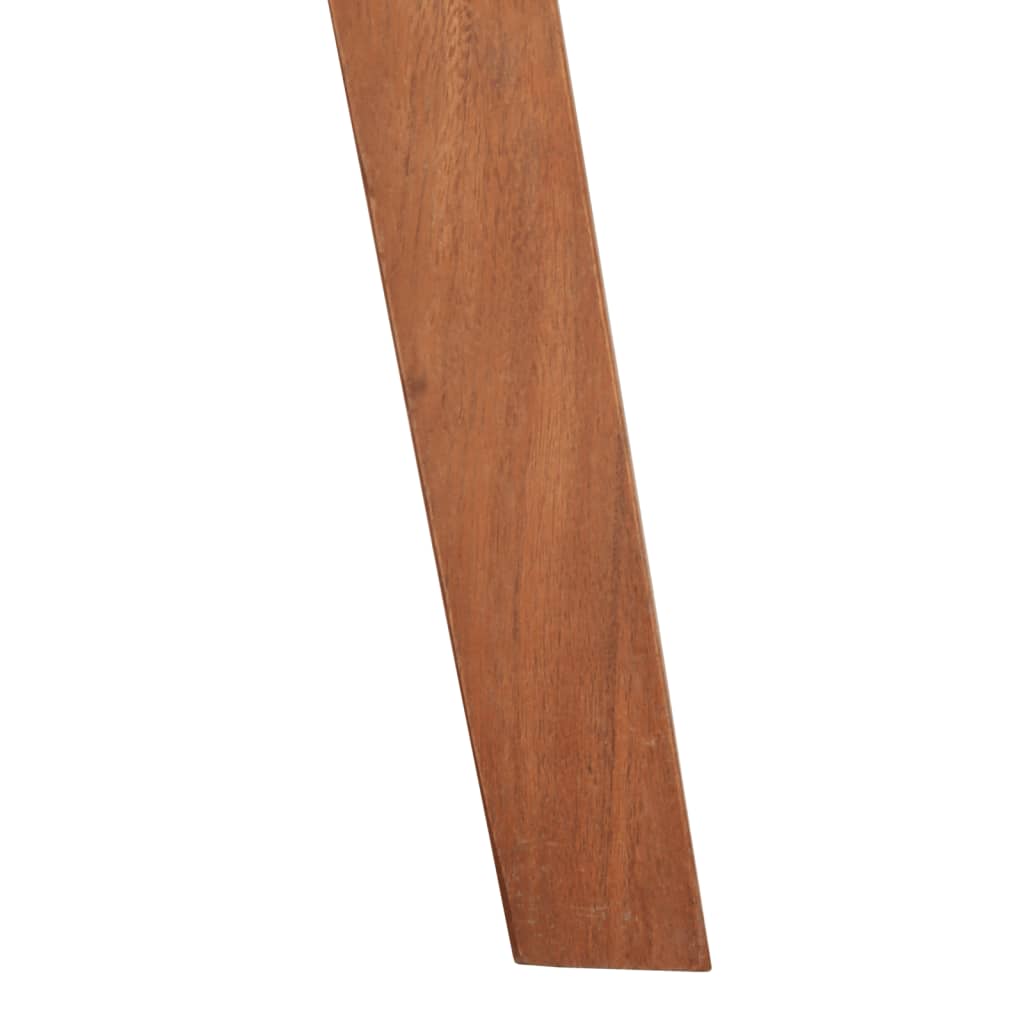 Taburetes De Cocina 2 Uds Cuero Auténtico Madera Maciza Acacia_5