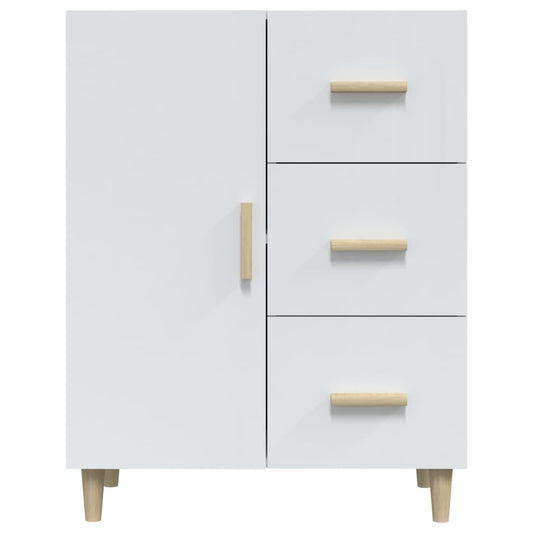Aparador De Madera Contrachapada Blanco Brillante 69,5x34x90 Cm / Vetonek_0