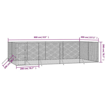 Vidaxl Perrera De Exterior Acero Galvanizado Plateado 8x4x2 M_3
