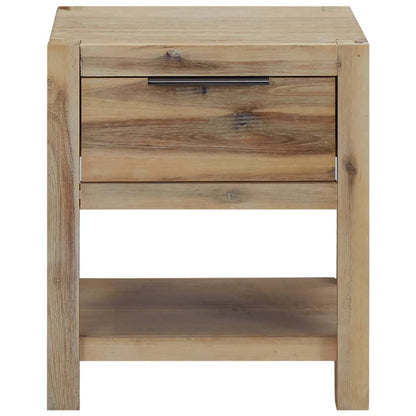 Mesita De Noche Con Cajón Madera Acacia Maciza 40x30x48 Cm_1